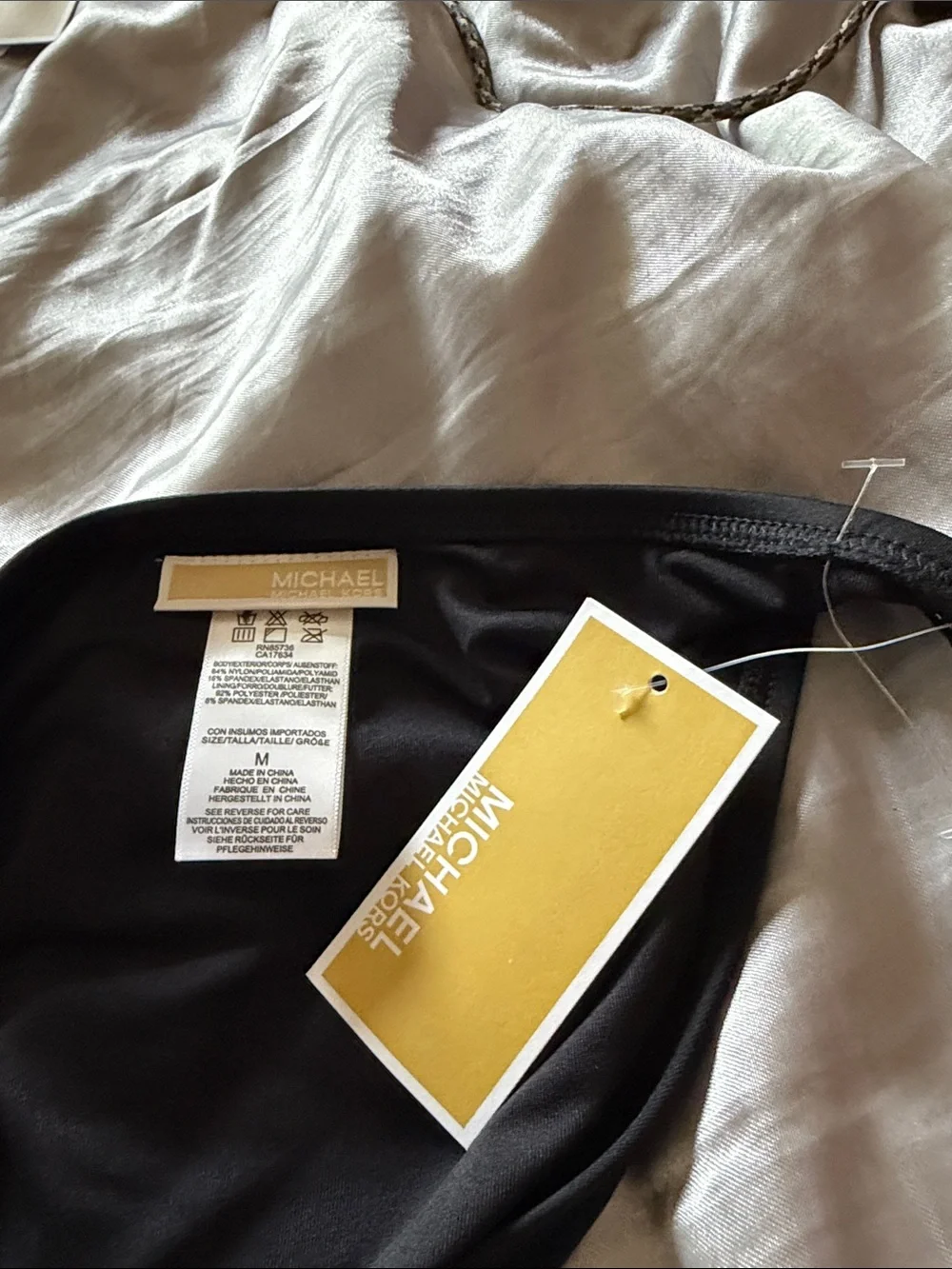 MICHAEL Michael Kors Black Studded Tie-Side Bikini Bottoms